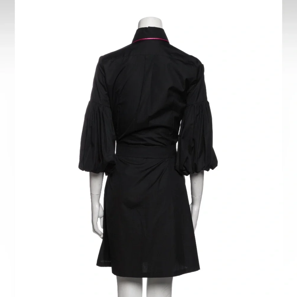 Dovima Paris Dress with Pink Trim and Bishop Sleeves - Picture 3 of 4